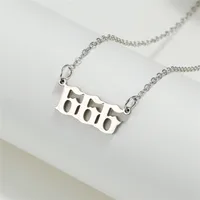 Simple Fashion Angel 000-999 Stainless Steel Number Necklace Wholesale Doublewinwholesale sku image 7