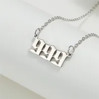 Simple Fashion Angel 000-999 Stainless Steel Number Necklace Wholesale Doublewinwholesale sku image 10