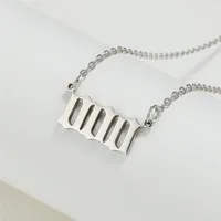 Simple Fashion Angel 000-999 Stainless Steel Number Necklace Wholesale Doublewinwholesale sku image 18