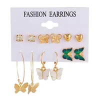 Geometric Fashion Alloy Artificial Gemstones Plating Earrings Ear Studs sku image 1