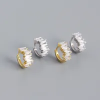 Géométrique Mode Argent Sterling 925 Gemme Placage Des Boucles D'Oreilles main image 4