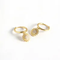 Flower Fashion 925 Sterling Silver Gem Plating Earrings Ear Studs main image 1