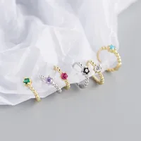 Geometric Fashion Gem Plating Earrings Ear Studs main image 4