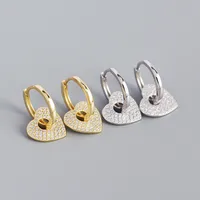 Cœur Mode Argent Sterling 925 Gemme Placage Des Boucles D'Oreilles main image 5