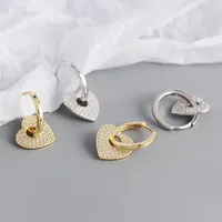 Cœur Mode Argent Sterling 925 Gemme Placage Des Boucles D'Oreilles main image 3