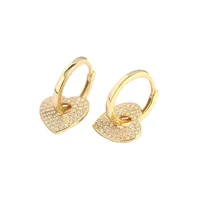 Cœur Mode Argent Sterling 925 Gemme Placage Des Boucles D'Oreilles main image 1
