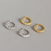 Géométrique Mode Argent Sterling 925 Gemme Diamant Des Boucles D'Oreilles main image 5