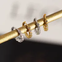 Géométrique Mode Argent Sterling 925 Gemme Diamant Des Boucles D'Oreilles main image 4