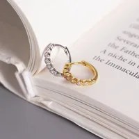 Géométrique Mode Argent Sterling 925 Gemme Diamant Des Boucles D'Oreilles main image 2