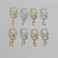 Letter Fashion Gem Plating Earrings main image 2