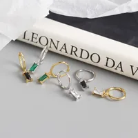 Boucles D&#39;oreilles Rectangulaires Géométriques En Argent Sterling S925 En Gros main image 3