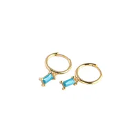 S925 Sterling Silver Geometric Rectangular Zircon Earrings Wholesale Doublewinwholesale main image 4