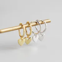 Cœur Décontractée Mignon Commuer Argent Sterling 925 Pas D'Incrustation Placage Des Boucles D'Oreilles main image 1
