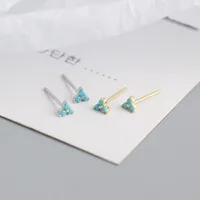 S925 Sterling Silver Geometric Clover Diamonds Earrings Wholesale Doublewinwholesale main image 3