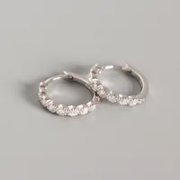 Geometric Fashion 925 Sterling Silver Gem Diamond Earrings sku image 1