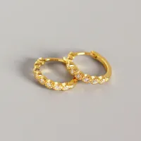 Geometric Fashion 925 Sterling Silver Gem Diamond Earrings sku image 2