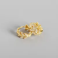 Leaf Fashion Gem Plating Earrings sku image 2