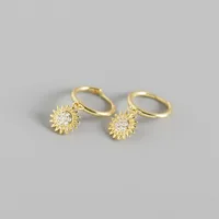 Flower Fashion 925 Sterling Silver Gem Plating Earrings Ear Studs sku image 2