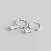 S925 Sterling Silver Geometric Rectangular Zircon Earrings Wholesale Doublewinwholesale sku image 1
