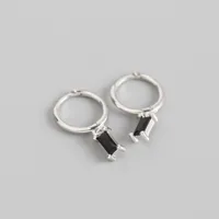 S925 Sterling Silver Geometric Rectangular Zircon Earrings Wholesale Doublewinwholesale sku image 3