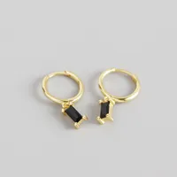 S925 Sterling Silver Geometric Rectangular Zircon Earrings Wholesale Doublewinwholesale sku image 4