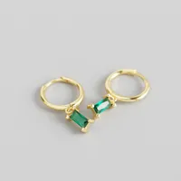S925 Sterling Silver Geometric Rectangular Zircon Earrings Wholesale Doublewinwholesale sku image 14