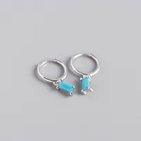 S925 Sterling Silver Geometric Rectangular Zircon Earrings Wholesale Doublewinwholesale sku image 5