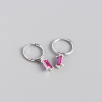 S925 Sterling Silver Geometric Rectangular Zircon Earrings Wholesale Doublewinwholesale sku image 7