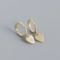 Heart Fashion 925 Sterling Silver Gem Plating Earrings sku image 1