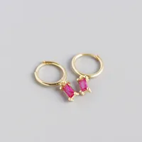 S925 Sterling Silver Geometric Rectangular Zircon Earrings Wholesale Doublewinwholesale sku image 8