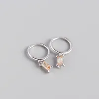 S925 Sterling Silver Geometric Rectangular Zircon Earrings Wholesale Doublewinwholesale sku image 9