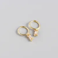 S925 Sterling Silver Geometric Rectangular Zircon Earrings Wholesale Doublewinwholesale sku image 10