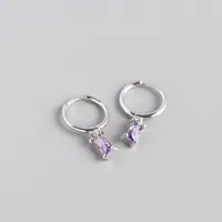 S925 Sterling Silver Geometric Rectangular Zircon Earrings Wholesale Doublewinwholesale sku image 11