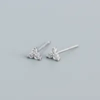 S925 Sterling Silver Geometric Clover Diamonds Earrings Wholesale Doublewinwholesale sku image 1