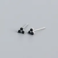 S925 Sterling Silver Geometric Clover Diamonds Earrings Wholesale Doublewinwholesale sku image 3