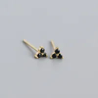 S925 Sterling Silver Geometric Clover Diamonds Earrings Wholesale Doublewinwholesale sku image 4