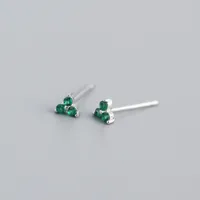 S925 Sterling Silver Geometric Clover Diamonds Earrings Wholesale Doublewinwholesale sku image 5