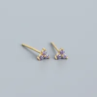 S925 Sterling Silver Geometric Clover Diamonds Earrings Wholesale Doublewinwholesale sku image 8