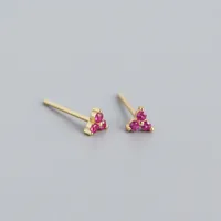 S925 Sterling Silver Geometric Clover Diamonds Earrings Wholesale Doublewinwholesale sku image 10