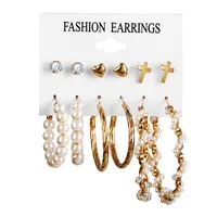 Geometric Vintage Style Artificial Pearl Alloy Artificial Pearls Earrings sku image 5