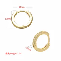 Forme En U Style Simple Le Cuivre Pierres Précieuses Artificielles Placage Des Boucles D'Oreilles main image 3
