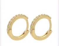 Forme En U Style Simple Le Cuivre Pierres Précieuses Artificielles Placage Des Boucles D'Oreilles main image 4