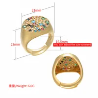 Mode Le Cuivre Diamant Pierres Précieuses Artificielles Unisexe main image 5