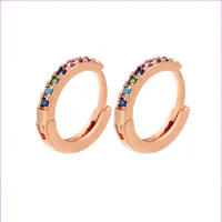 U Shape Simple Style Copper Artificial Gemstones Plating Earrings sku image 16