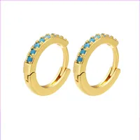 U Shape Simple Style Copper Artificial Gemstones Plating Earrings sku image 7