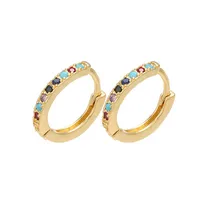 U Shape Simple Style Copper Artificial Gemstones Plating Earrings sku image 6