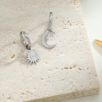 Style INS Géométrique Patchwork Placage Acier Inoxydable 304 Pas D'Incrustation Des Boucles D'Oreilles main image 3