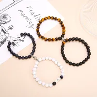 Round Simple Style Alloy Tiger Eye Bracelets Wholesale main image 1