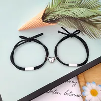 Heart Simple Style No Inlaid Titanium Steel Bracelets Wholesale main image 1