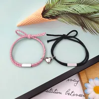 Heart Simple Style No Inlaid Titanium Steel Bracelets Wholesale main image 3